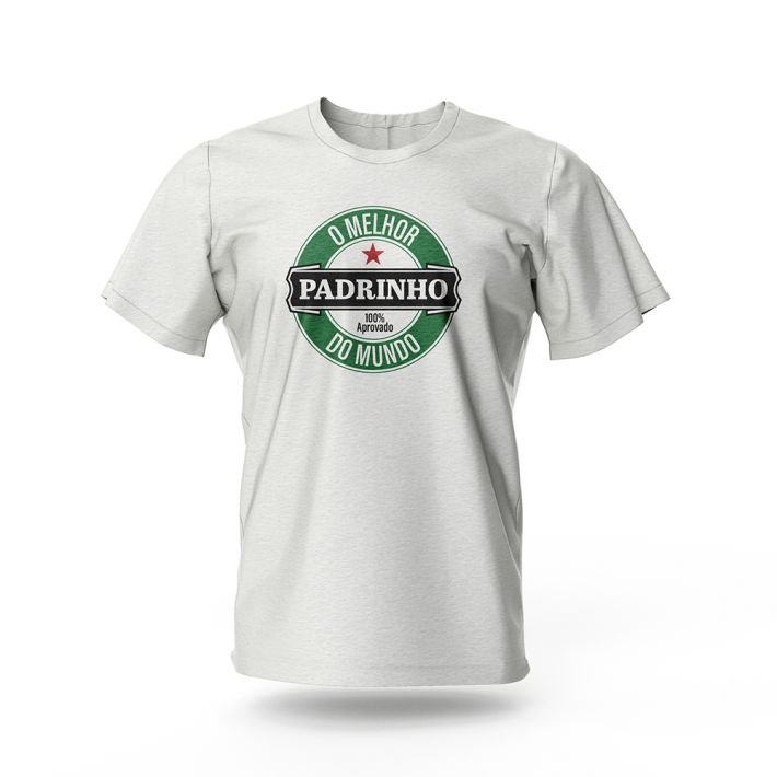 T-Shirt “Melhor Padrinho do Mundo” – Estilo Heineken
