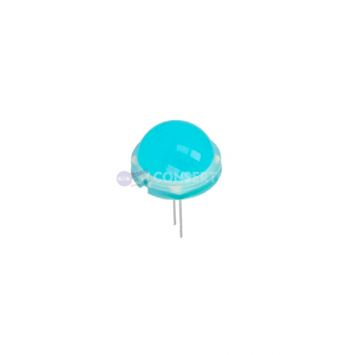 Led 20mm Azul 40-80mcd 120º 2 Saidas 40ma 9.9-12v